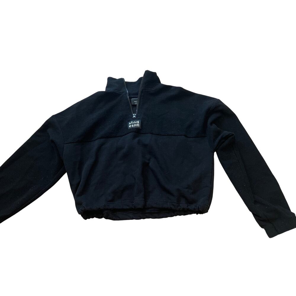 Factorie AU Women’s Black Cropped Hoodie Size XS Stnd Esntl Cotton
